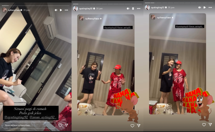 Ayu Ting Ting ajari Umi Kalsum dance